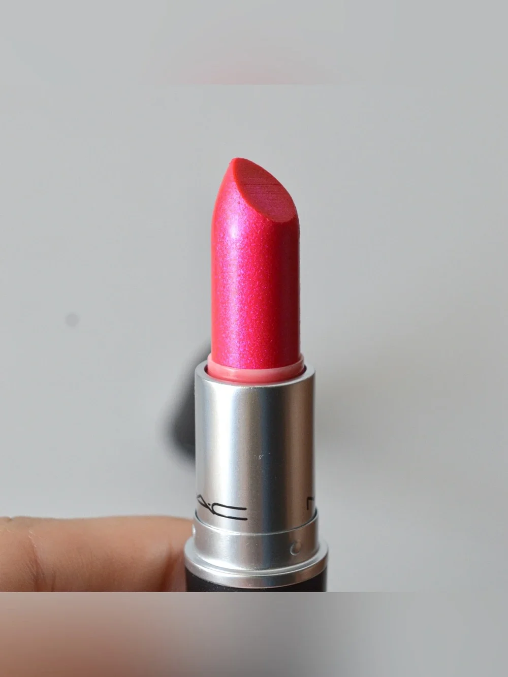 MAC Cosmetics Lipstick *PINK, YOU THINK?* Discontinued Violet Shimmer Neon Pink
